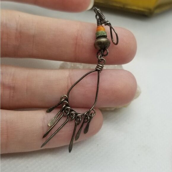 Native american handcrafted tribal tassel necklace pendant sterling‎ silver - Picture 2 of 2